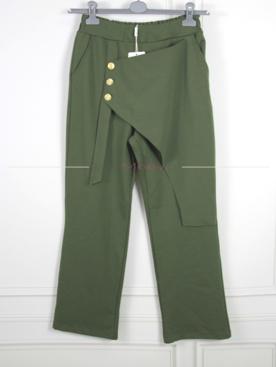Spodnie zielone z guzikami Minouu M11