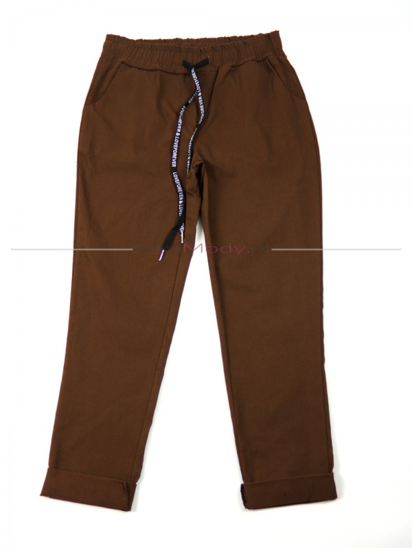 Elastyczne spodnie brązowe IM6015