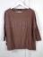 Bluzka dzianinowa cienki brązowy sweter oversize cyrkonie długi rękaw MINOUU