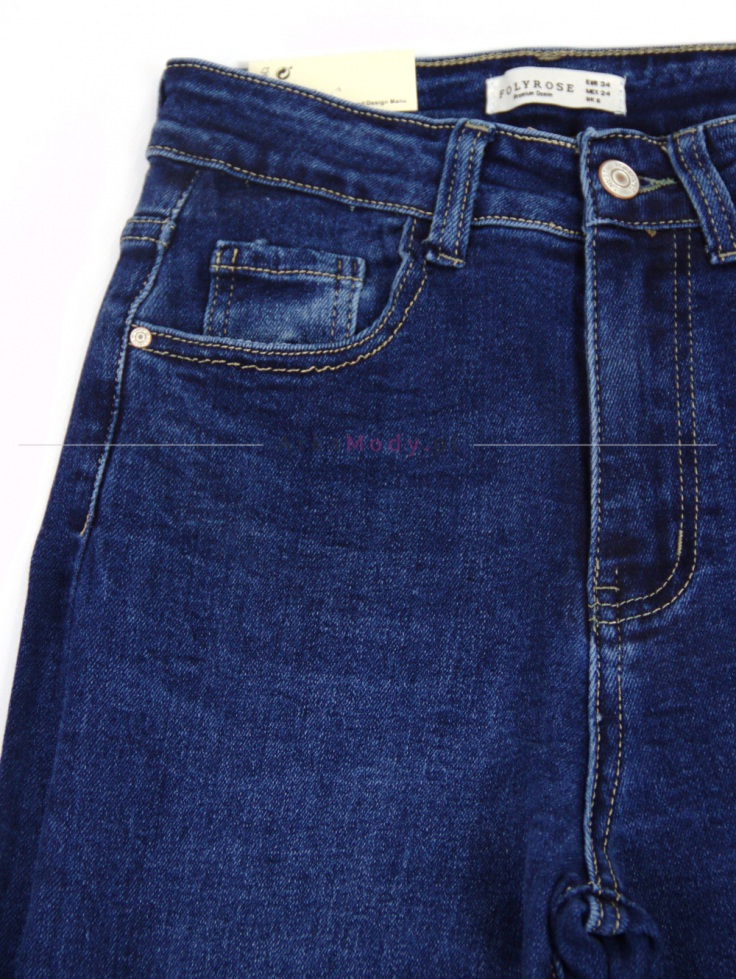 Spodnie damskie szwedy niebieskie jeans szeroka nogawka klasyka Produkt PREMIUM 2