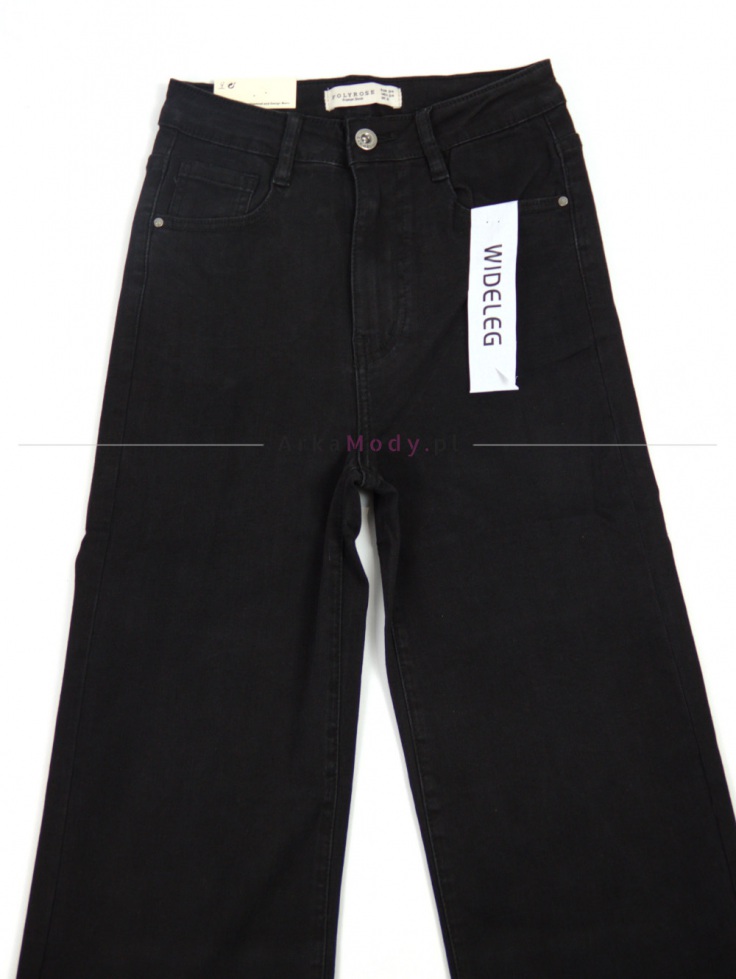 Spodnie damskie szwedy czarne jeans szeroka nogawka klasyka Produkt PREMIUM 4