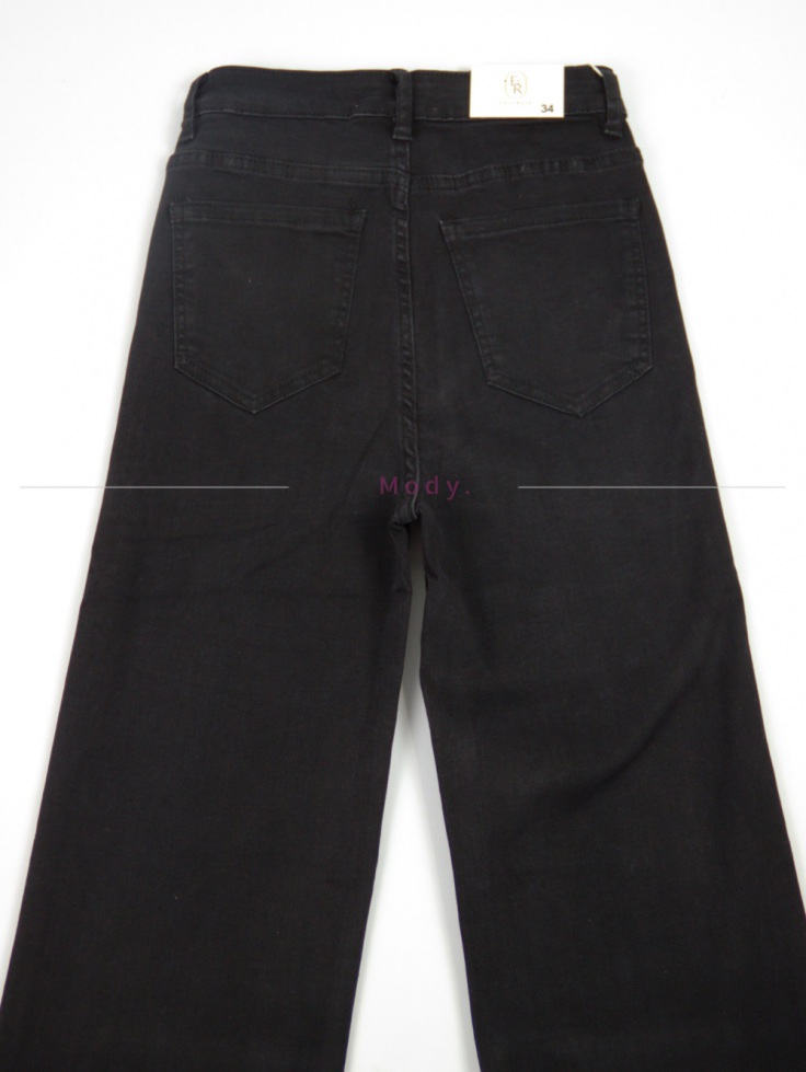 Spodnie damskie szwedy czarne jeans szeroka nogawka klasyka Produkt PREMIUM 7