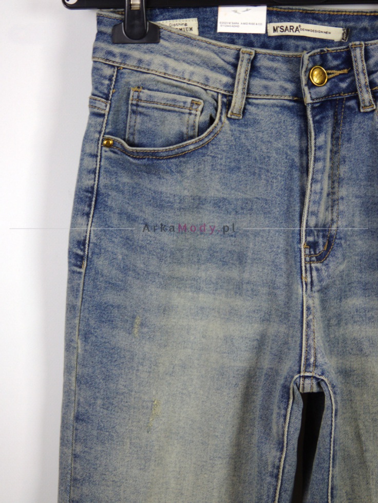 Spodnie damskie niebieskie brudny jeans Skinny klasyka Produkt PREMIUM  2