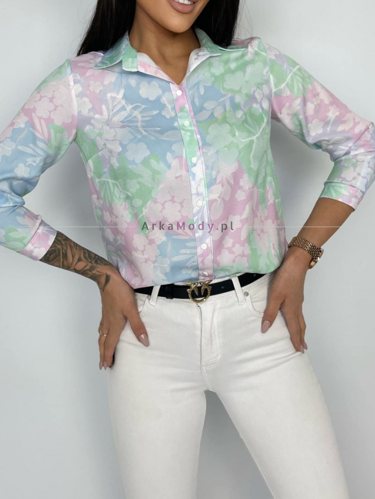 Elegancka wizytowa koszula damska bluzka klasyczna wzory kolorowa roz 36-48 Polska produkcja PREMIUM 2