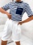 Bluzka damska tshirt w paski biało granatowa bawełna krótki rękaw StayHere Polski produkt