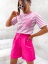 Bluzka damska tshirt w paski biało różowa bawełna krótki rękaw StayHere Polski produkt