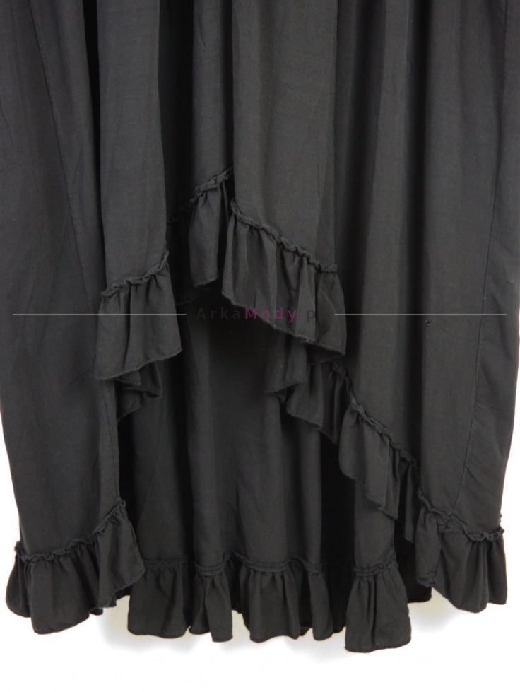 Sukienka z dłuższym tyłem czarna MINOUU 3