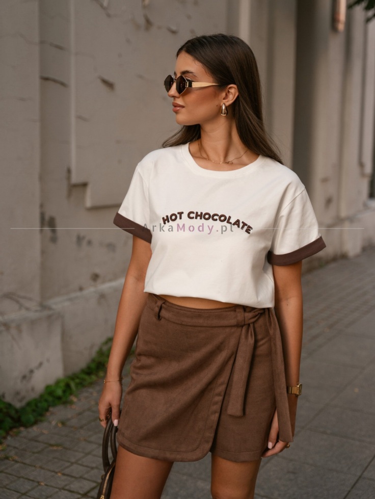 Bluzka damska T-shirt ecru HOT CHOCOLATE Xana Polski produkt