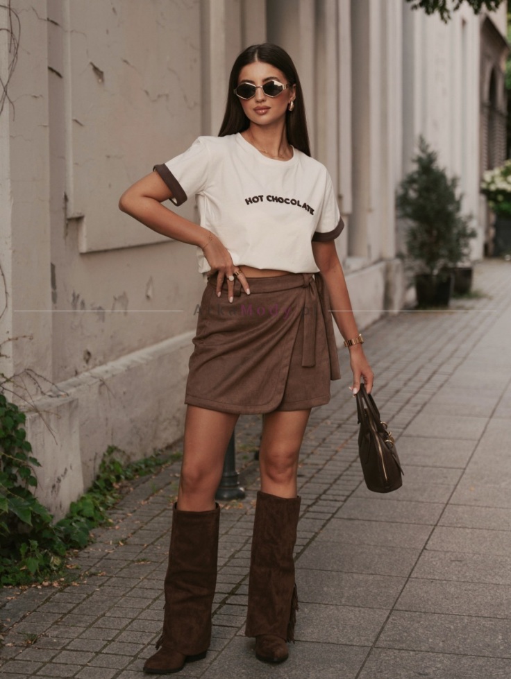 Bluzka damska T-shirt ecru HOT CHOCOLATE Xana Polski produkt 4