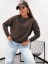 Bluza damska oversize pudełkowa bez  kaptura brązowa STAYHERE Polska produkcja