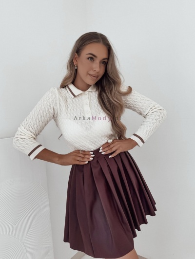 Sweter Polo ecru SH84