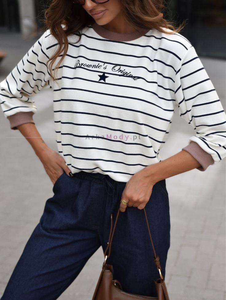 Bluza damska paski ecru BROWNIES ORIGINAL Xana