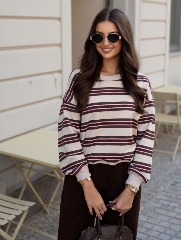 Bluza w pasy Beż Xana91