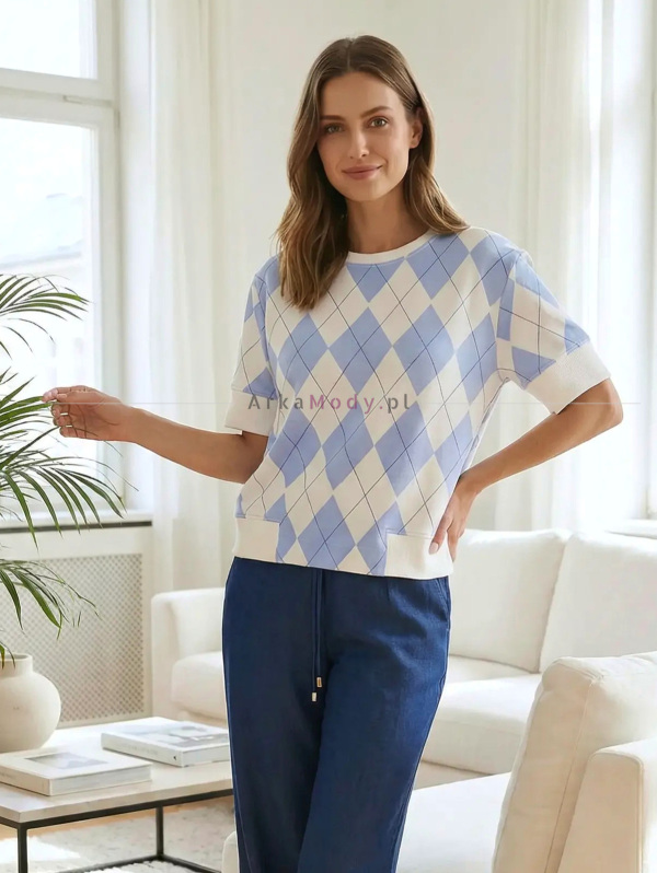 Bluzka Romby NIEBIESKA WIBs